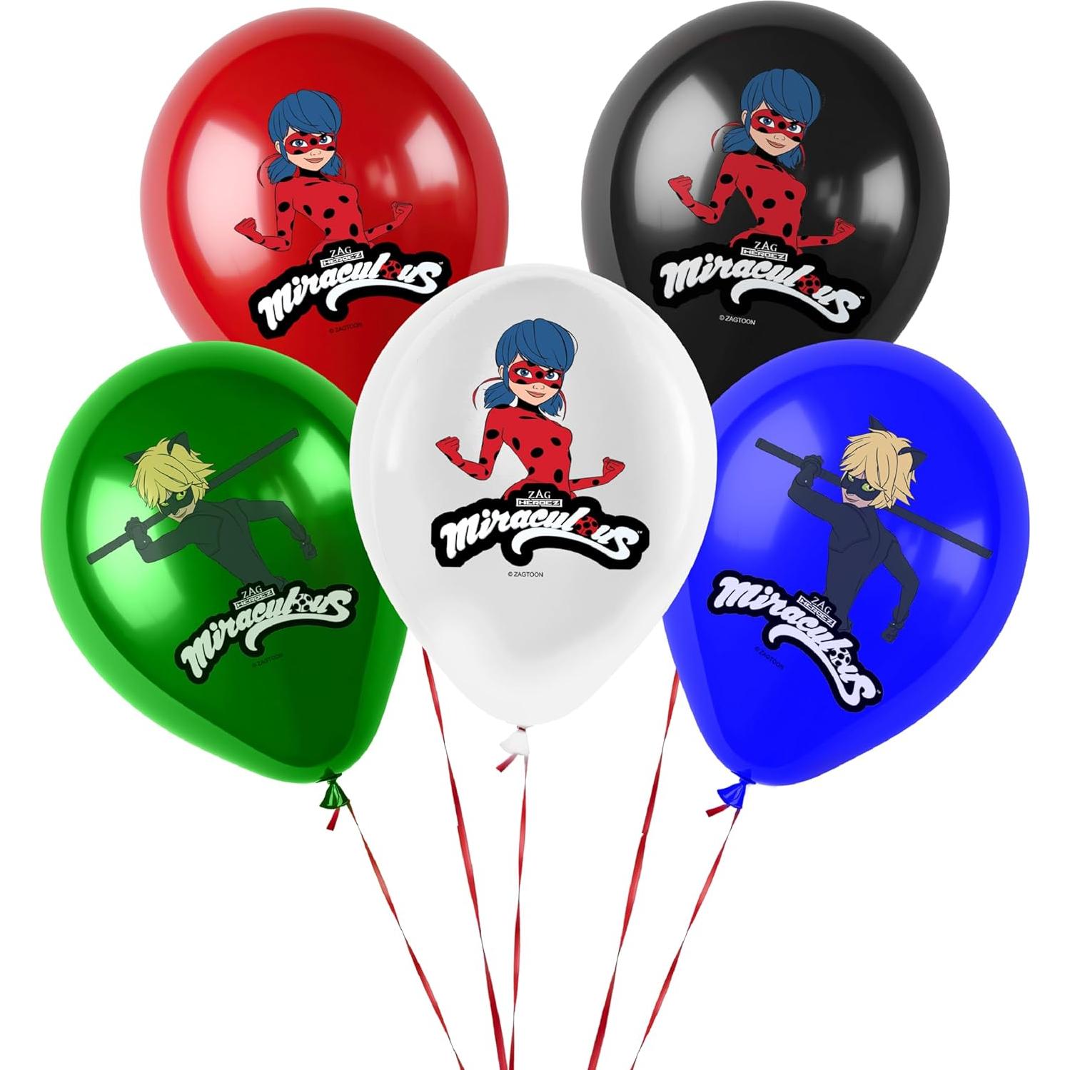Globos de Cumpleaños Miraculous Ladybug 30 cm 25 Pcs Láttex