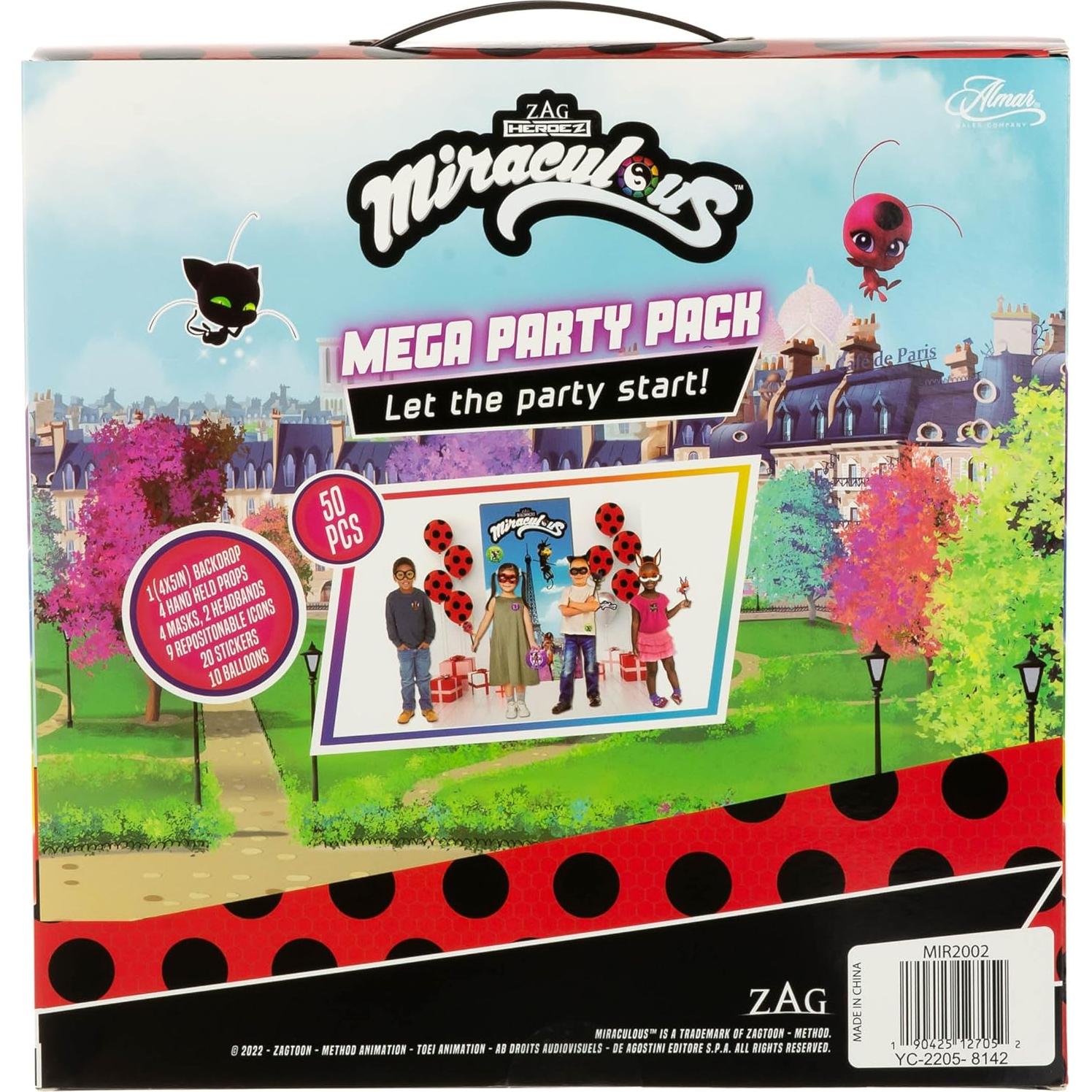 Kit de Fiesta Temática Miraculous 50 Piezas - Decoraciones Cumpleaños