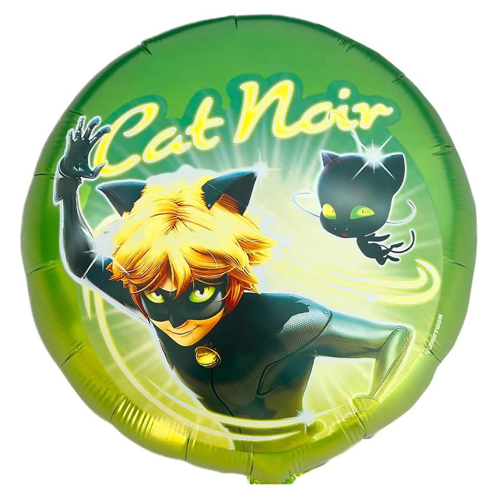 Globos de Helio Miraculous Ladybug Cat Noir 20" - 2 Piezas