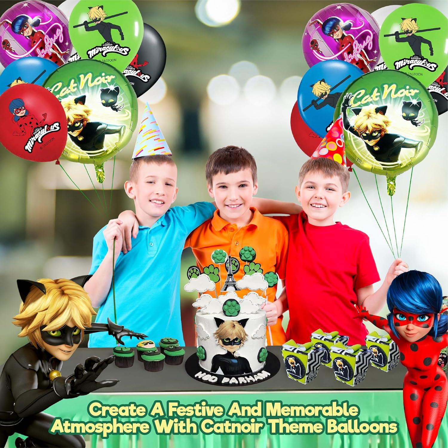 Globos de Helio Miraculous Ladybug Cat Noir 20" - 2 Piezas