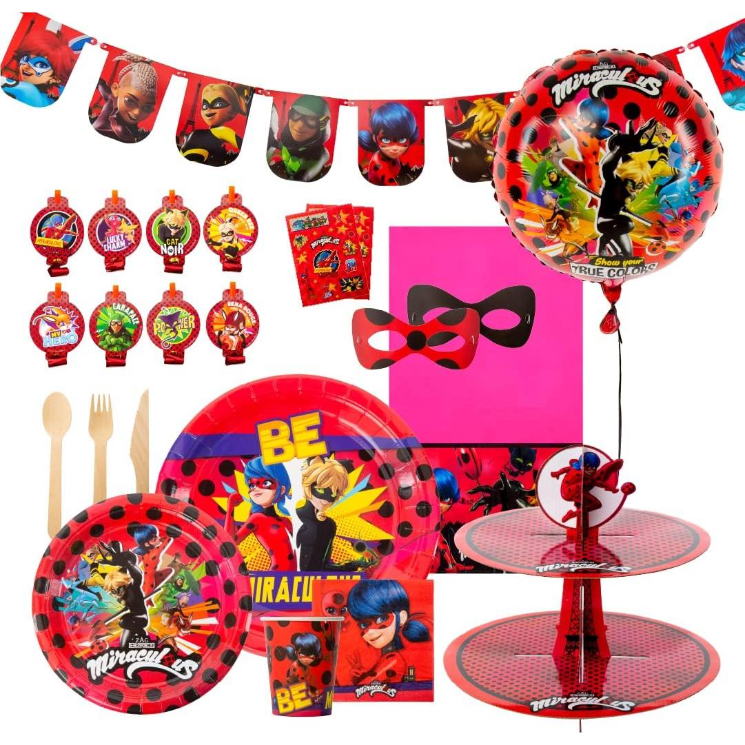 Juego de Platos de Papel Miraculous Ladybug - 20 Platos - Fiesta Cumpleaños