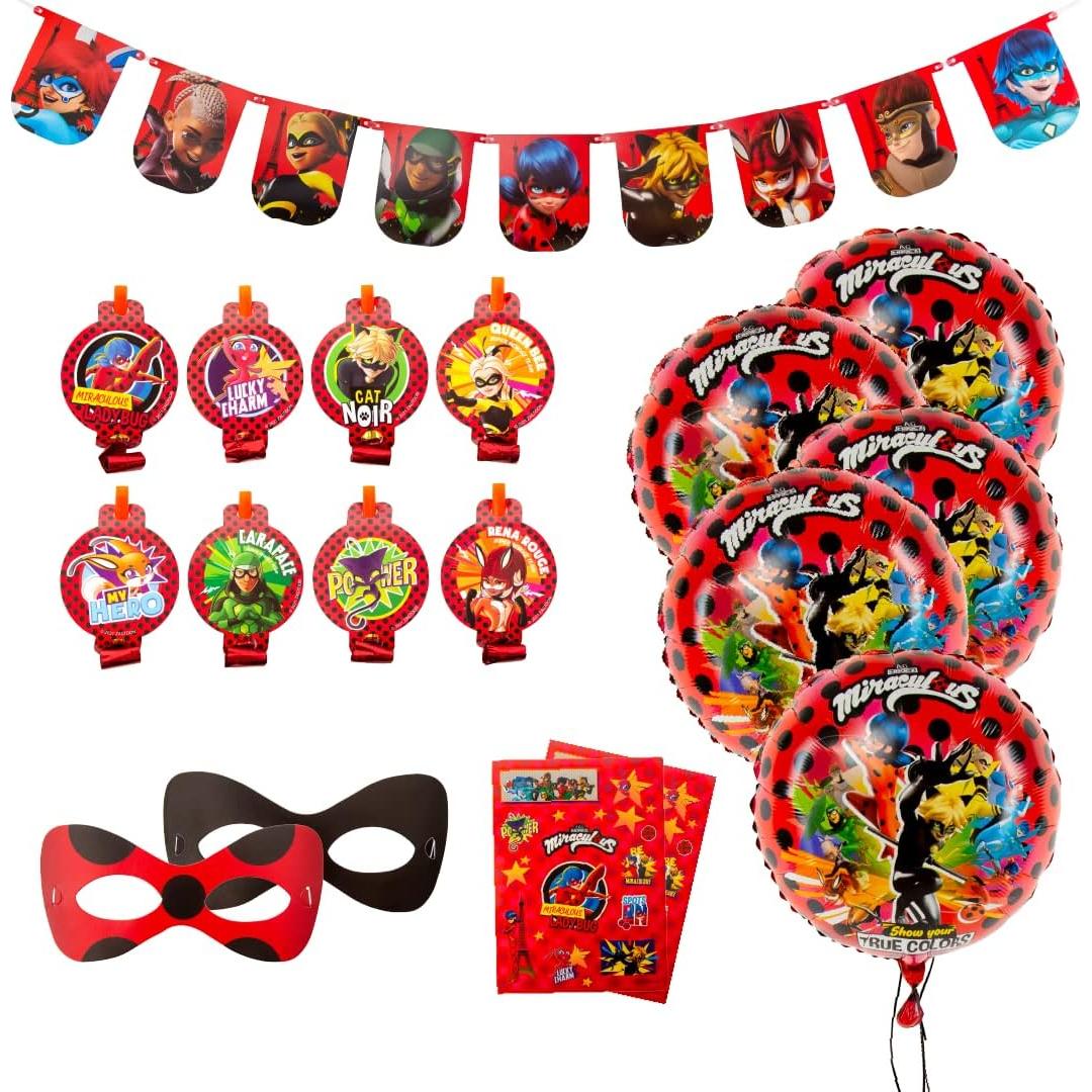 Juego de Platos de Papel Miraculous Ladybug - 20 Platos - Fiesta Cumpleaños