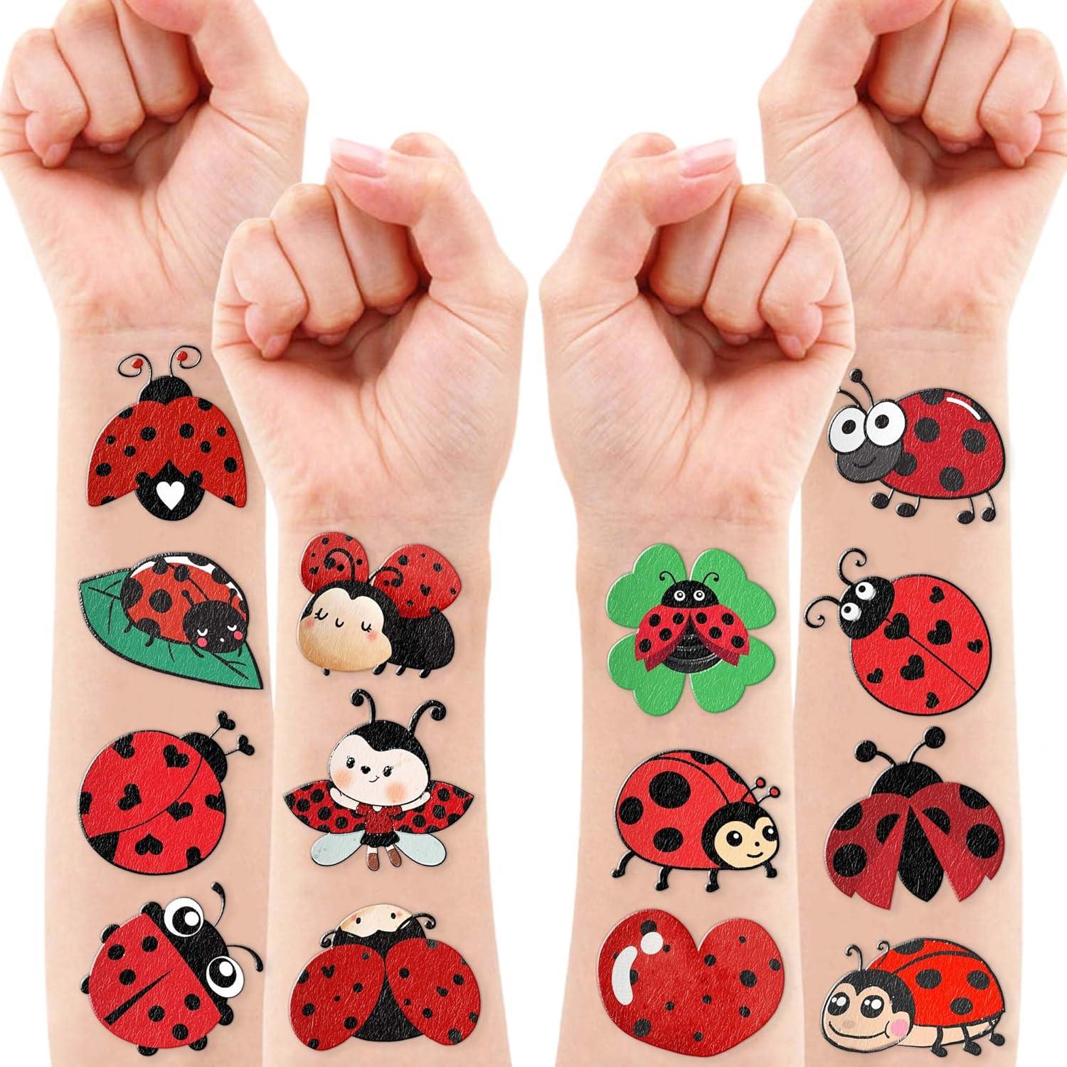 96 Tatuajes Temporales Pre-Cortados Mariquita - Regalos para Niños