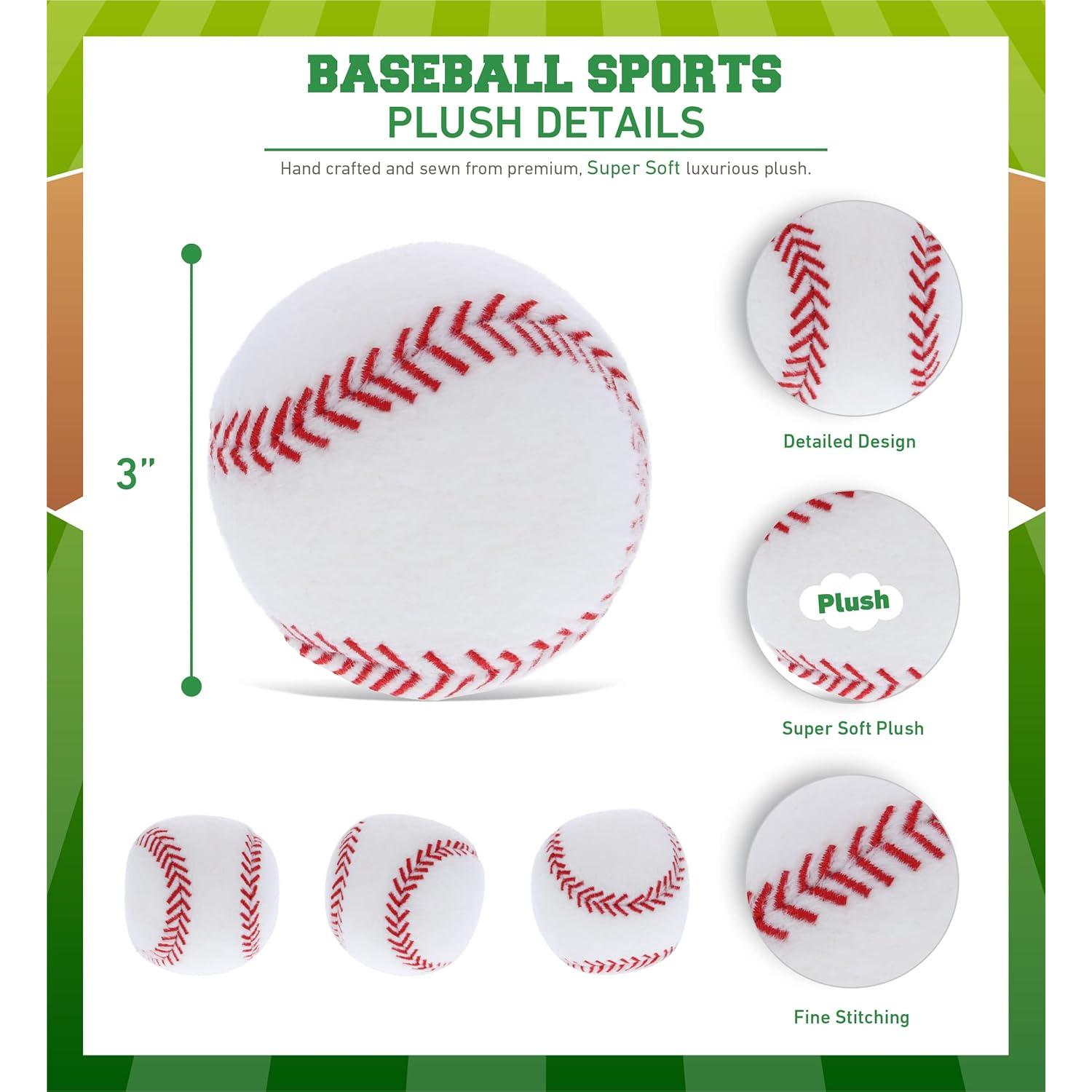 Pelota de Béisbol de Peluche DolliBu 7,62 cm Suave y Esponjosa