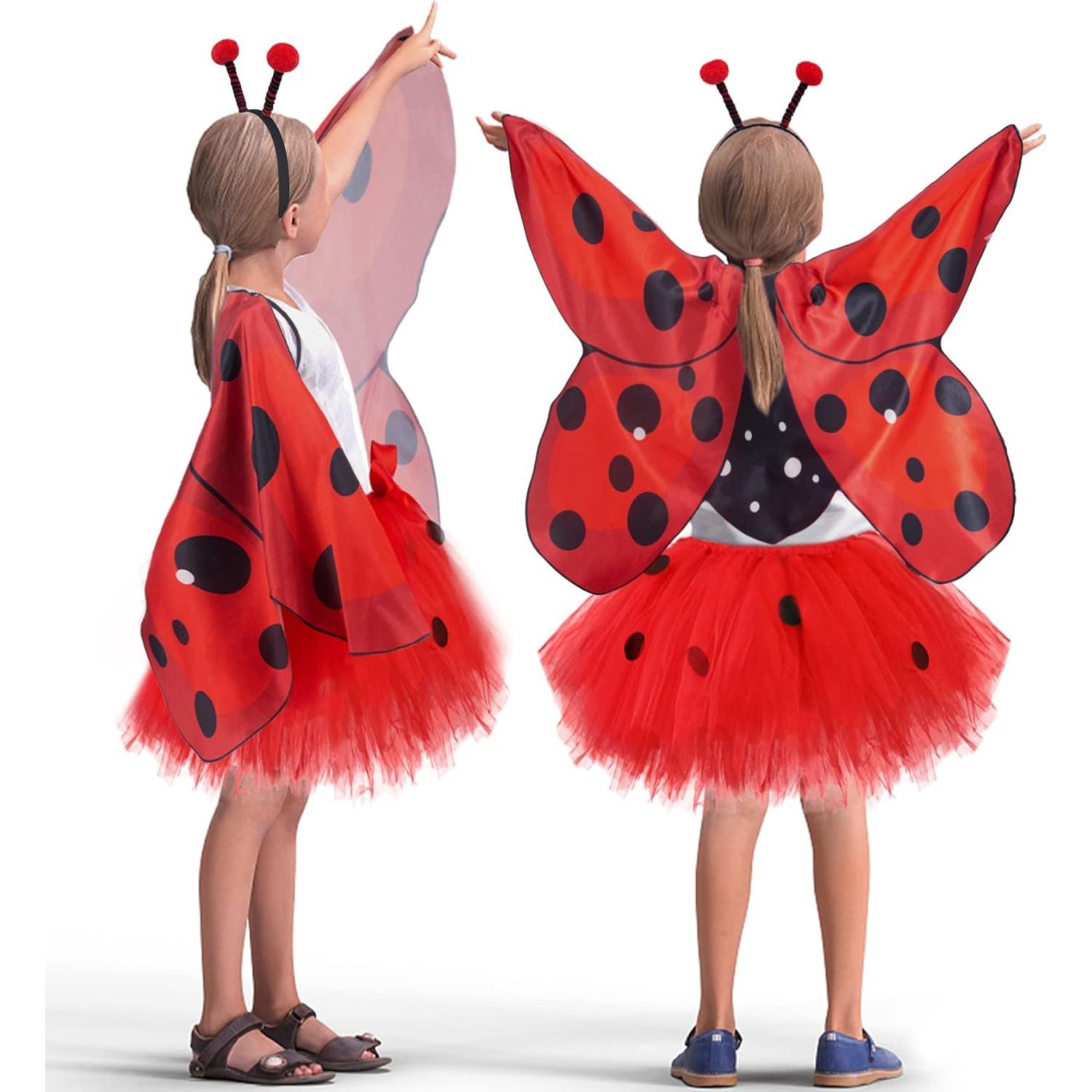 Disfraz de Mariquita para Niñas con Tutú y Diadema - 3 a 7 Años