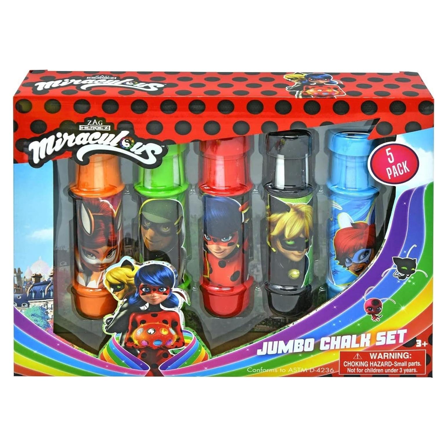 Conjunto de Tiza Jumbo 5 Piezas Miraculous Ladybug