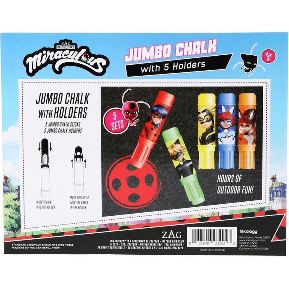 Conjunto de Tiza Jumbo 5 Piezas Miraculous Ladybug