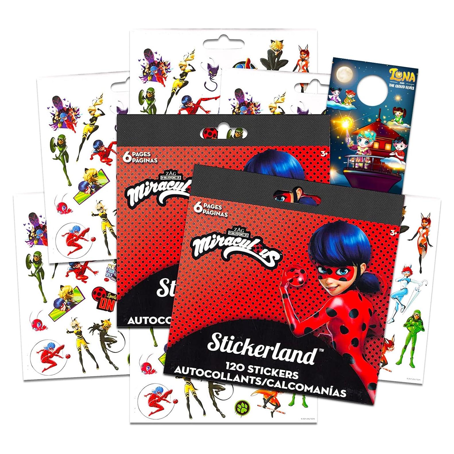 Juego de Stickers Miraculous Ladybug 240 Piezas + Colgador