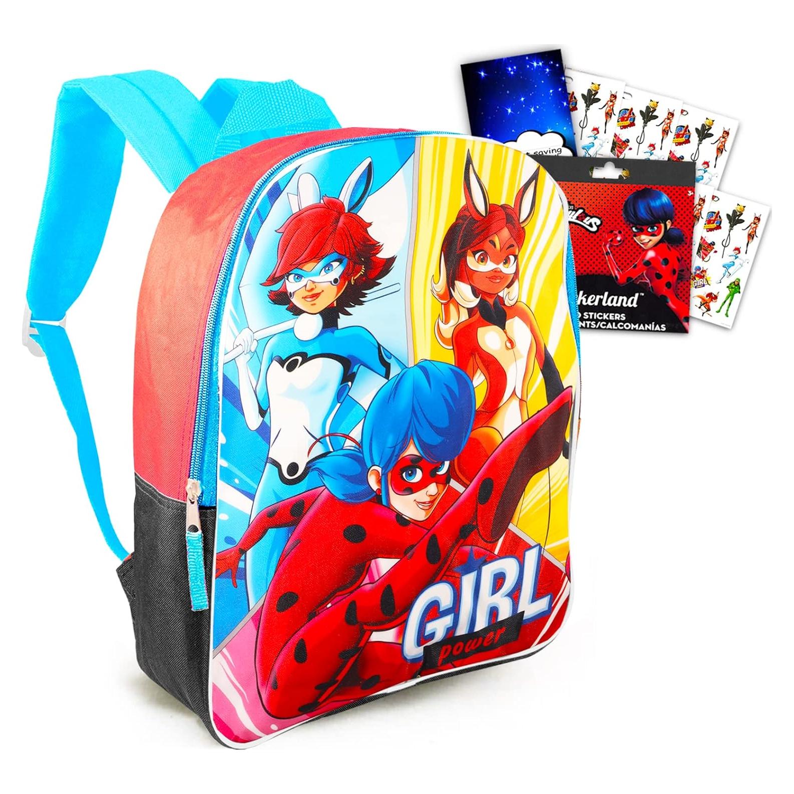 Mochila Escolar Miraculous Ladybug 15" (38.1 cm) con Stickers