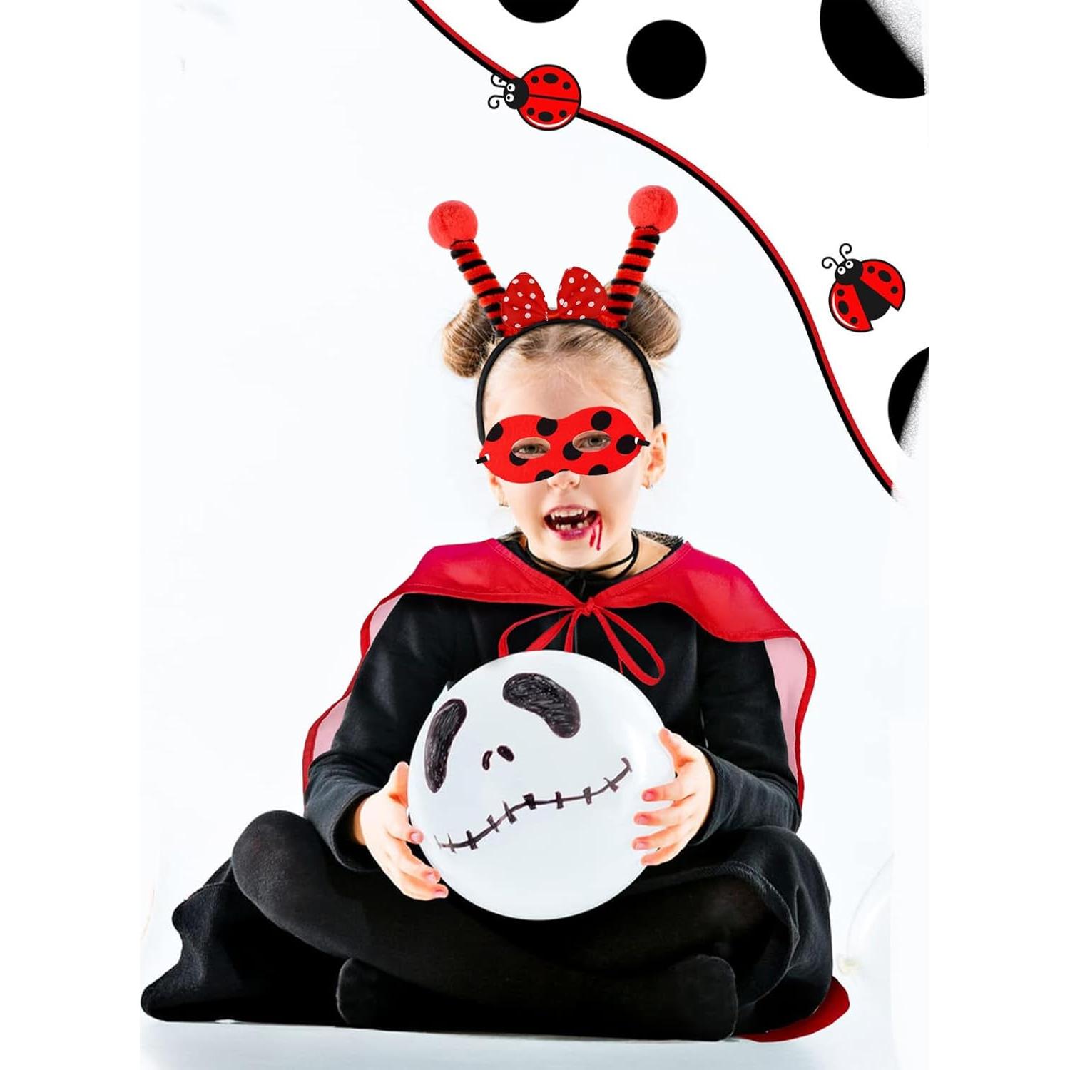 Conjunto de disfraz de mariquita para niños - Diadema, Máscara y Alas