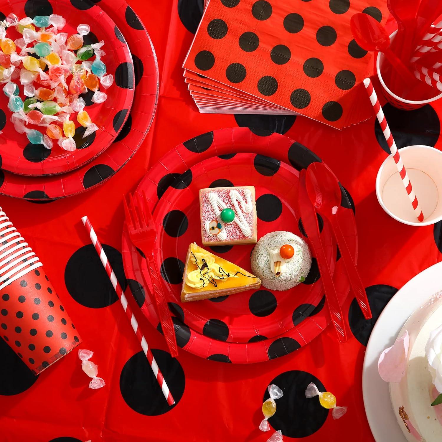 Conjunto de Decoraciones de Cumpleaños Mariquita 200 Pcs