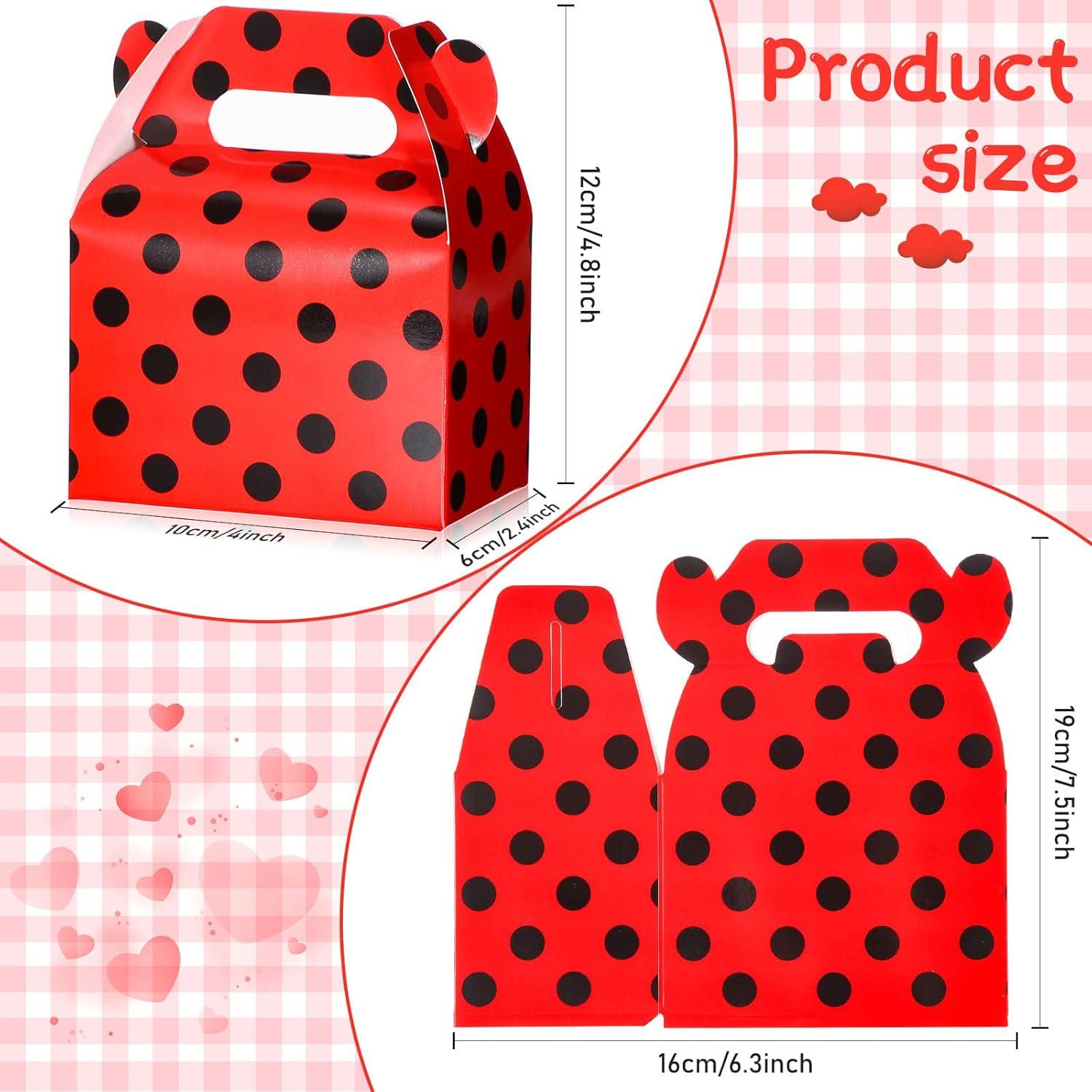 Cajas de Favor de Fiesta Mariquita Outus - 30 Piezas 10.2x6.4x12.2cm