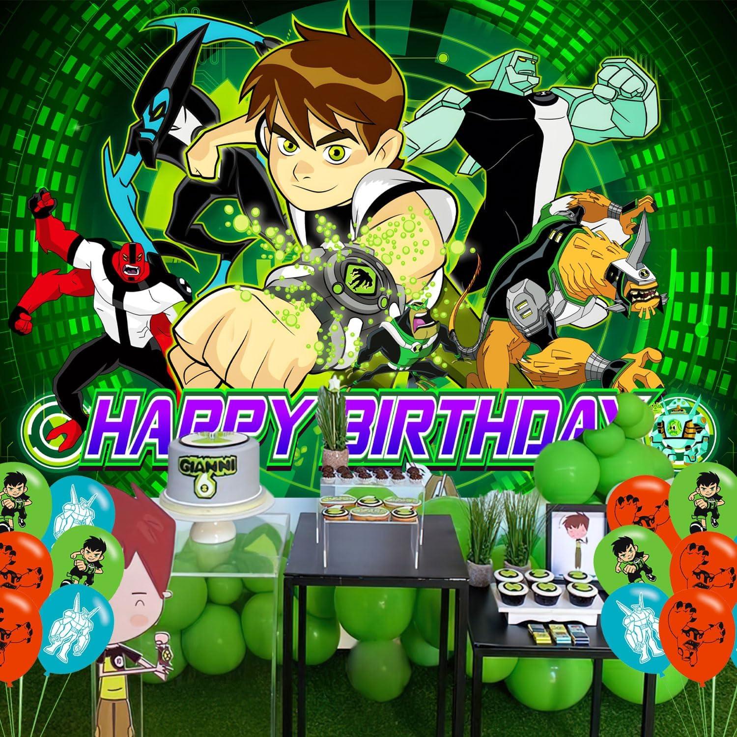 Decoración de Fiesta de Cumpleaños Ben ELZEM 150x100 cm + 18 Globos