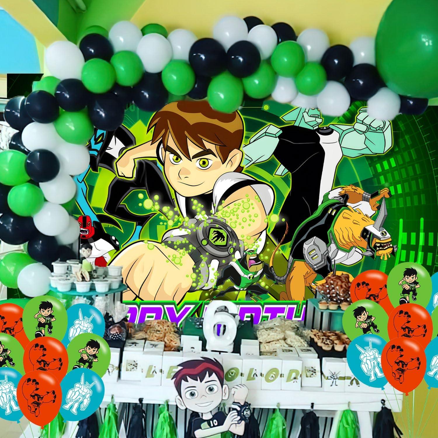 Decoración de Fiesta de Cumpleaños Ben ELZEM 150x100 cm + 18 Globos