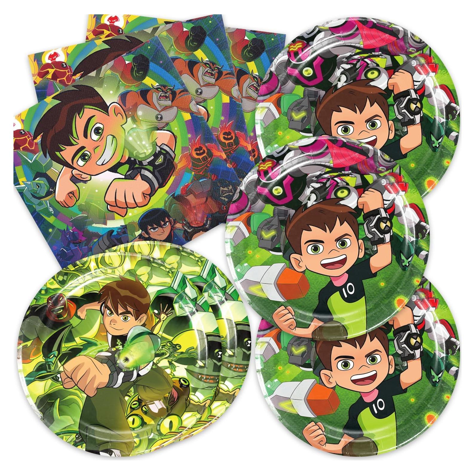 Paquete Fiesta Ben-10 20 Platos y 20 Servilletas Desechables