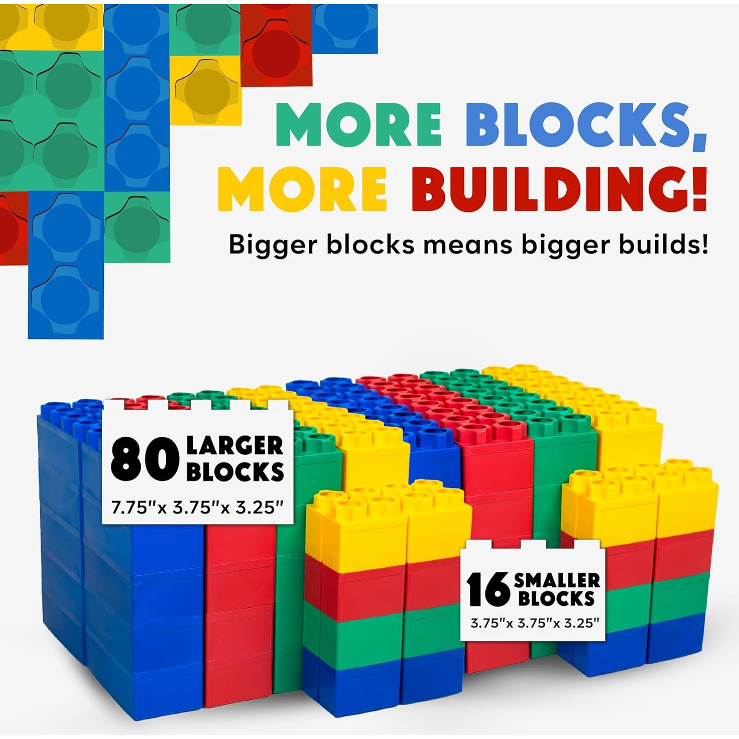 Bloques Gigantes BiggoBlocks 96 Piezas para Niños 4-8 Años