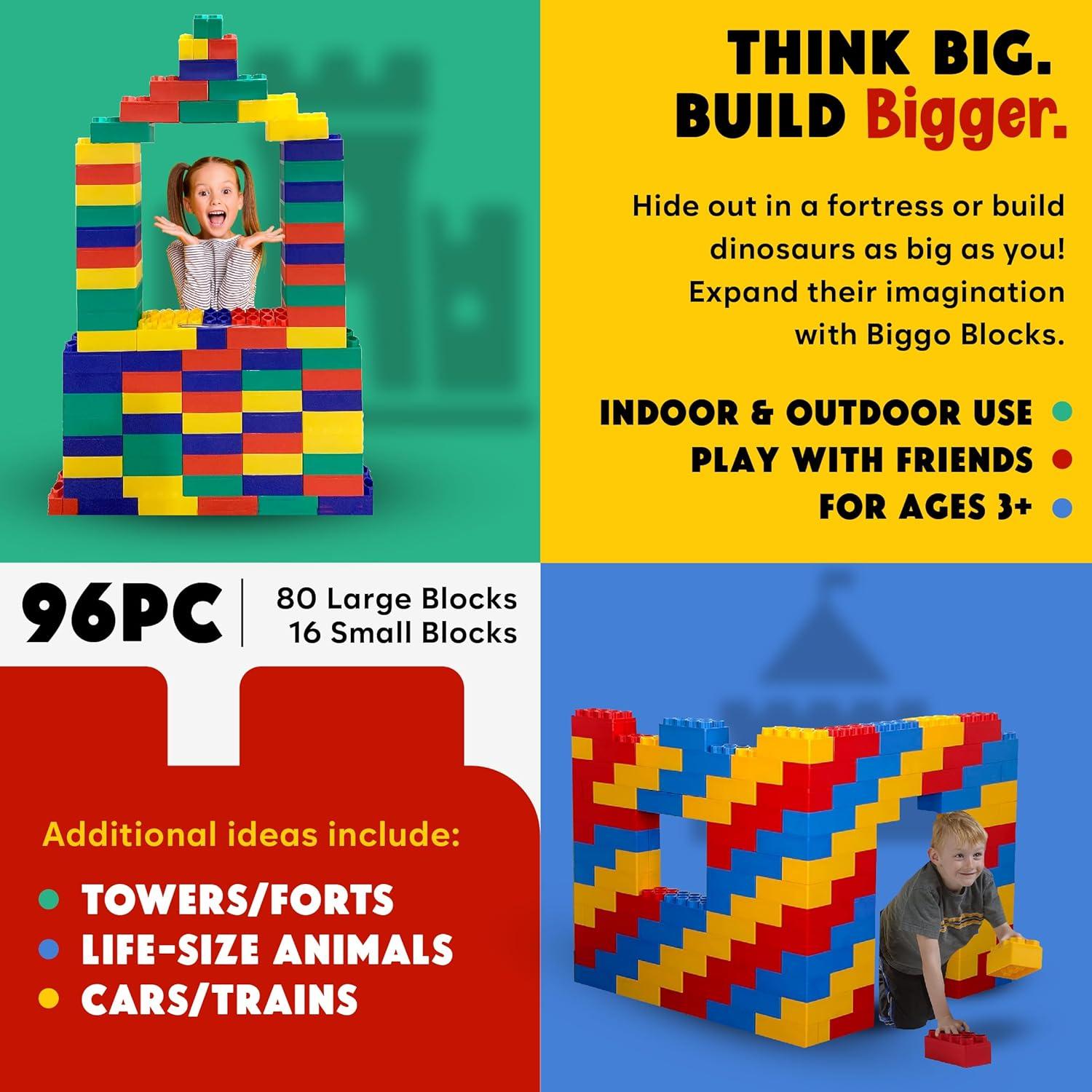 Bloques Gigantes BiggoBlocks 96 Piezas para Niños 4-8 Años