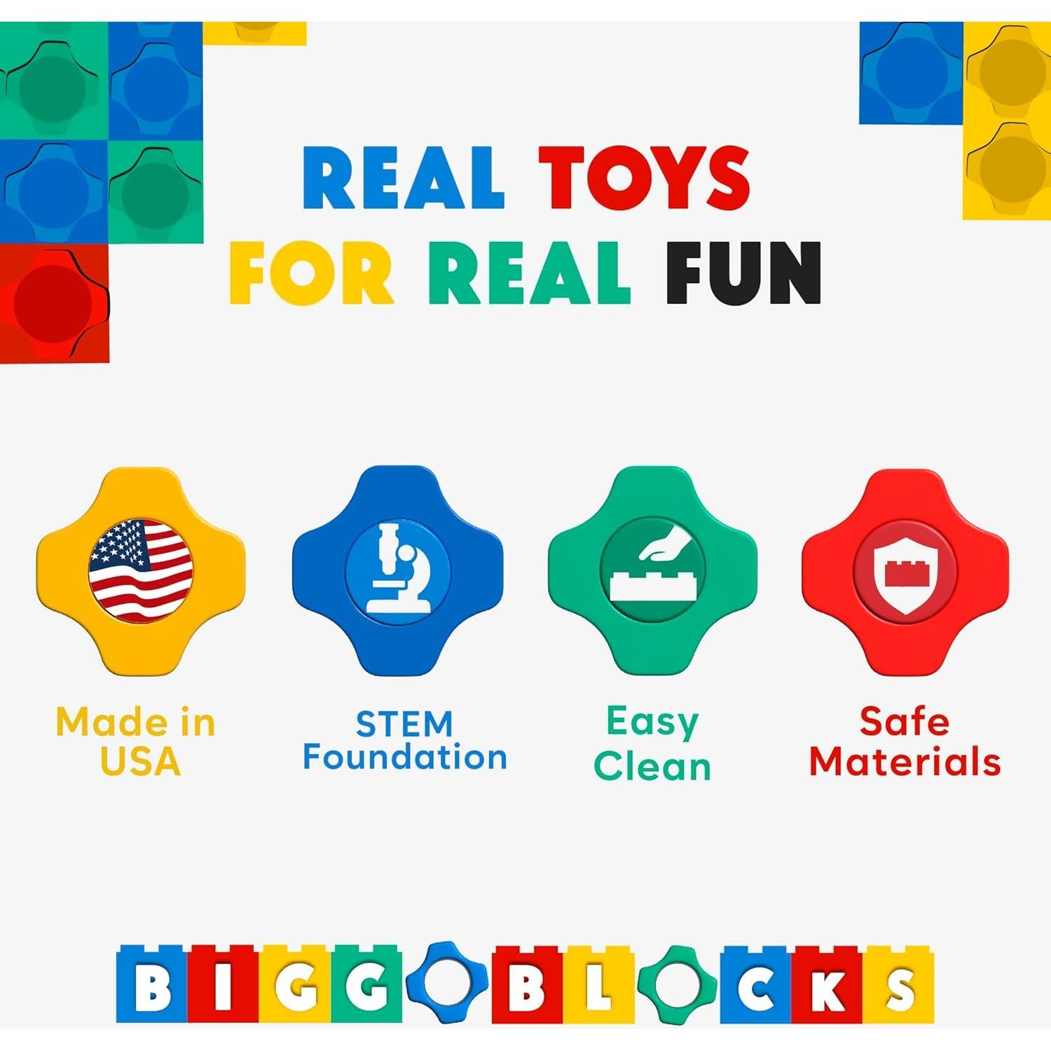 Bloques Gigantes BiggoBlocks 96 Piezas para Niños 4-8 Años