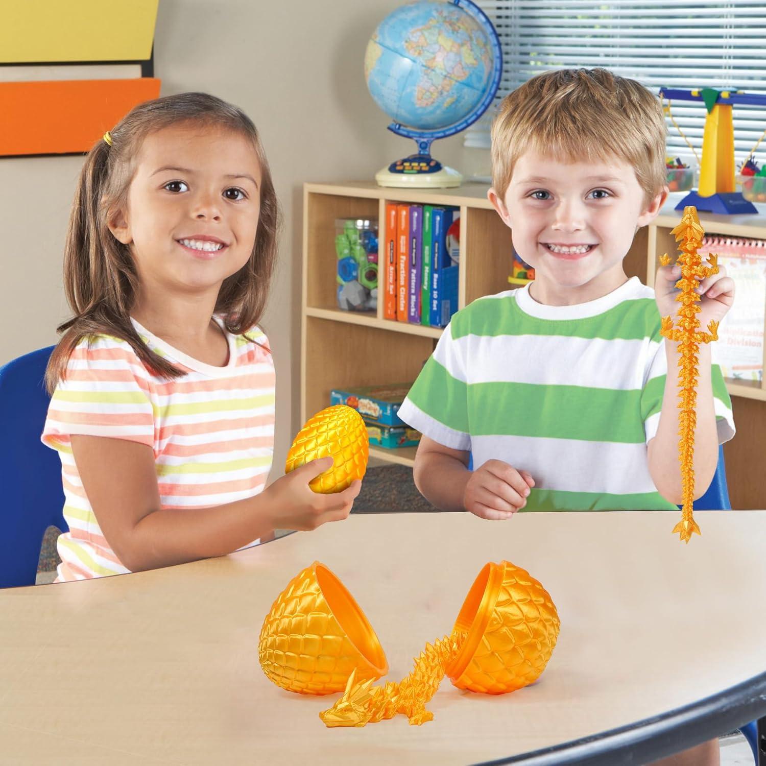 Conjunto Dragón Impreso en 3D Oro de Seda 30.48cm y Huevo 11.99cm