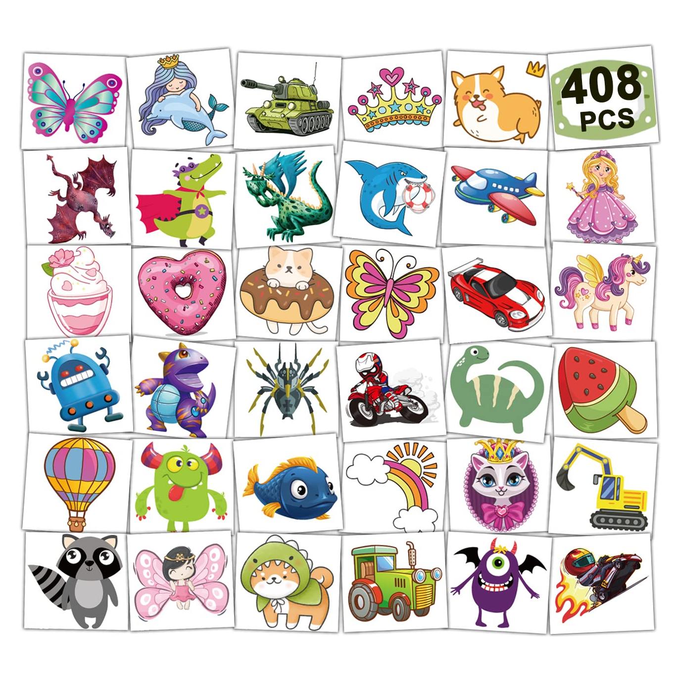 408 Tatuajes Temporales para Niños CHARLENT - Diversión en Fiestas