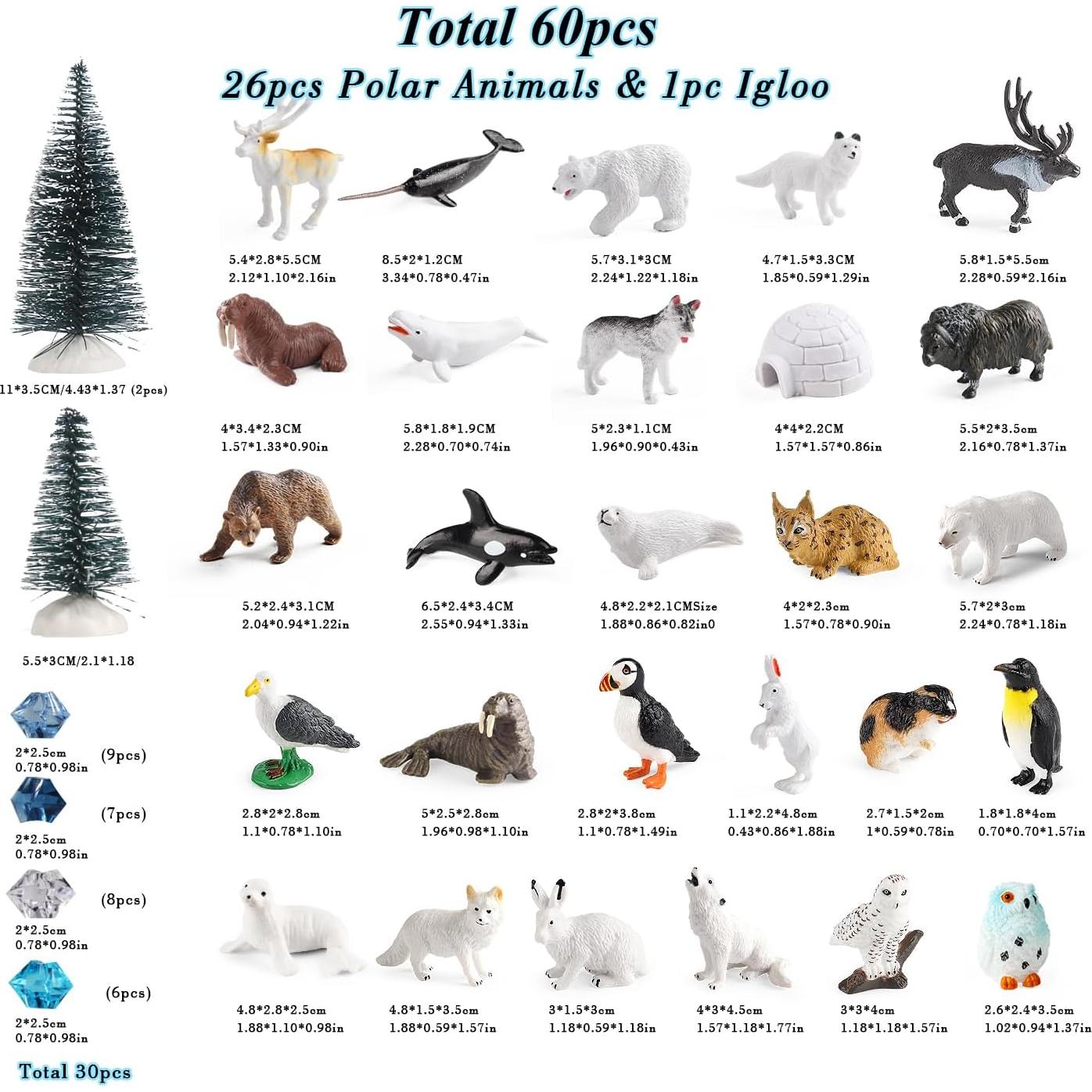 Set de Juguetes de Animales Árticos SIENON 60 Piezas