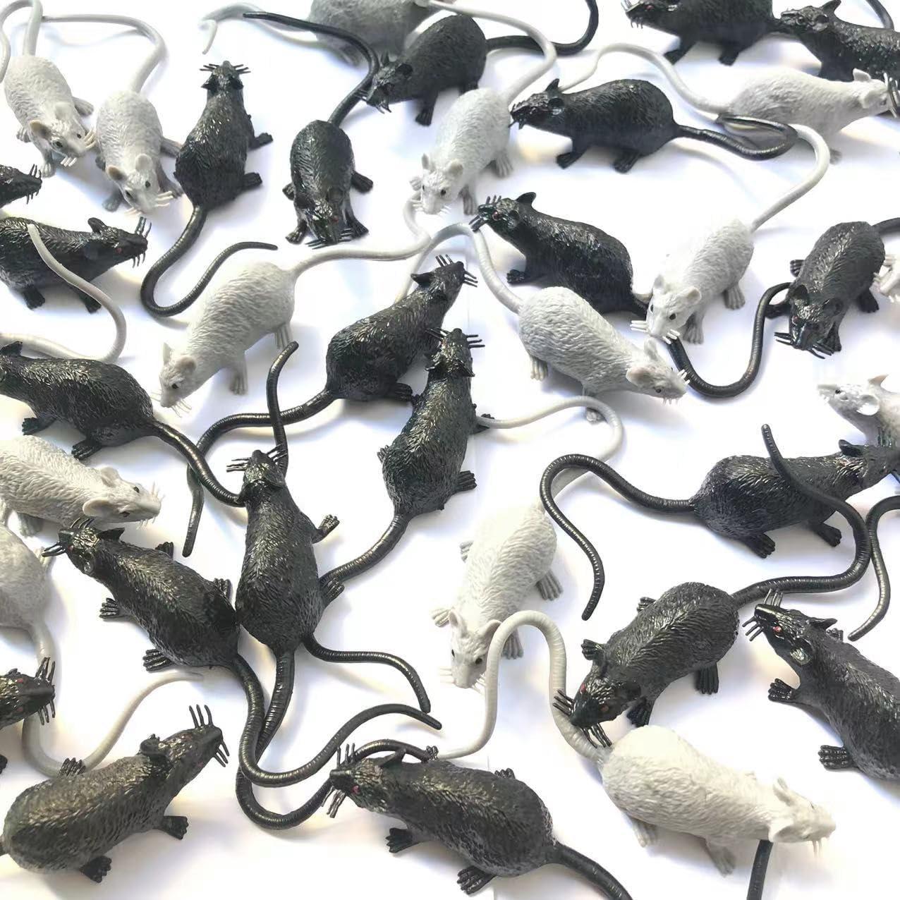 80 Mini Ratones Falsos de Plástico para Halloween - Titihuirie