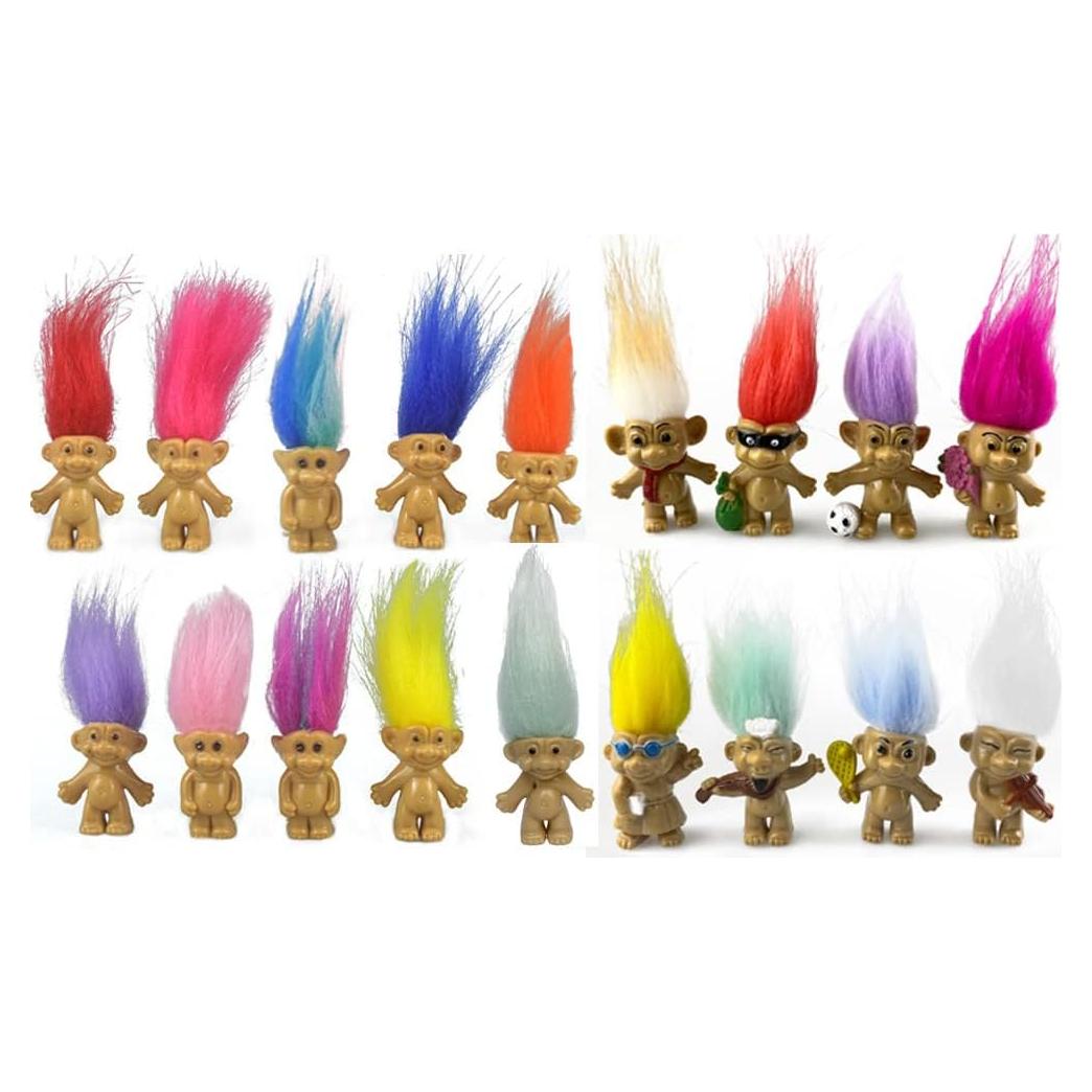 Conjunto de 18 Muñecas Troll Vintage PVC para Colección