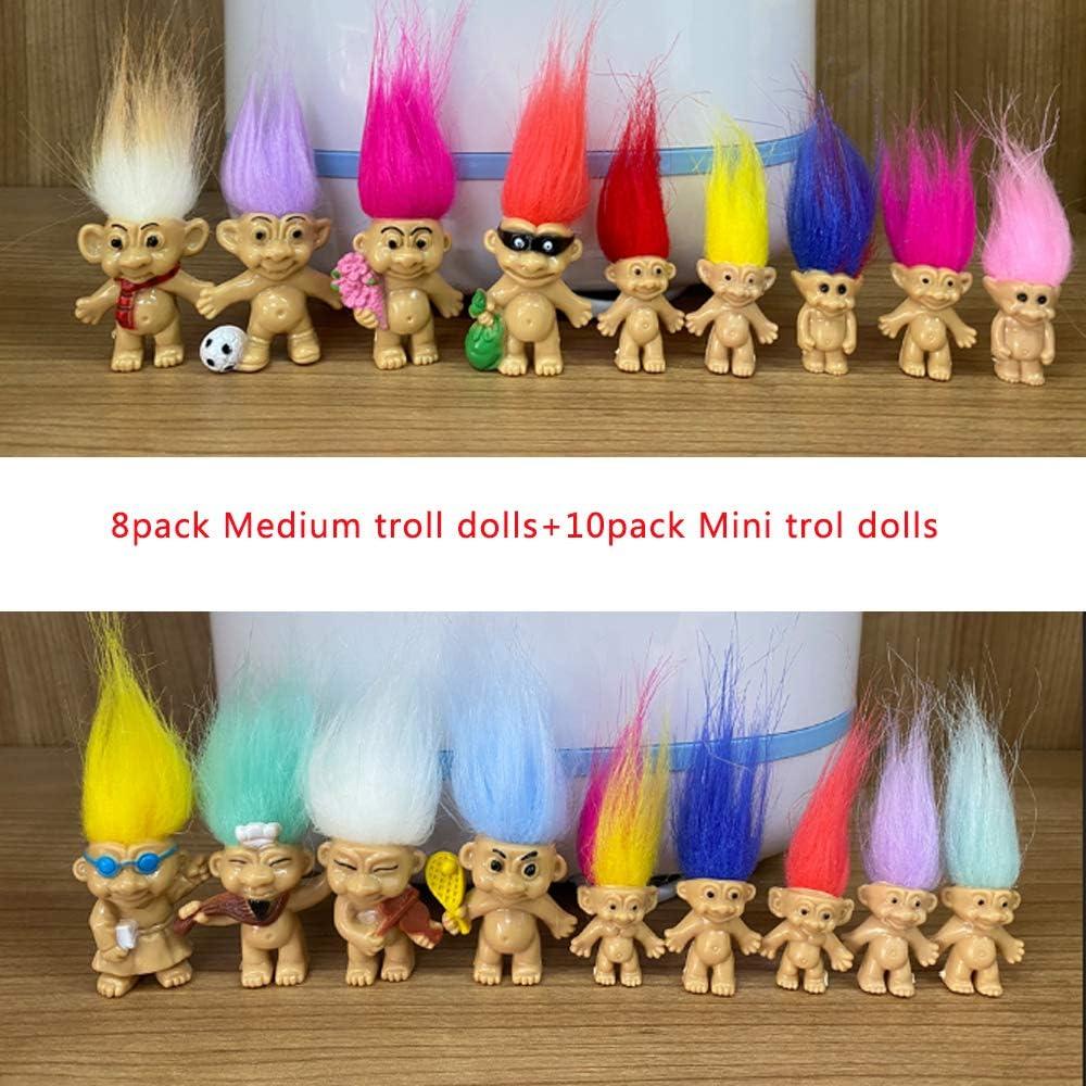 Conjunto de 18 Muñecas Troll Vintage PVC para Colección
