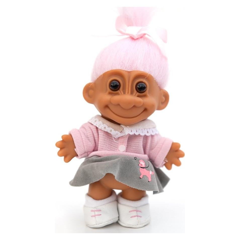 Muñeco Troll Russ Berrie Mi Suerte 1950 15 cm Cabello Rosa