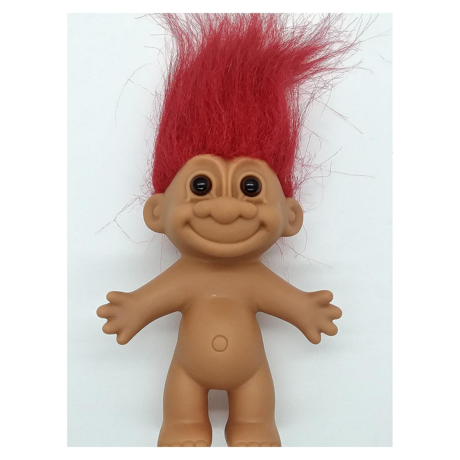 Muñeca Troll Vintage Russ 12.7 cm Pelo Rojo Coleccionable