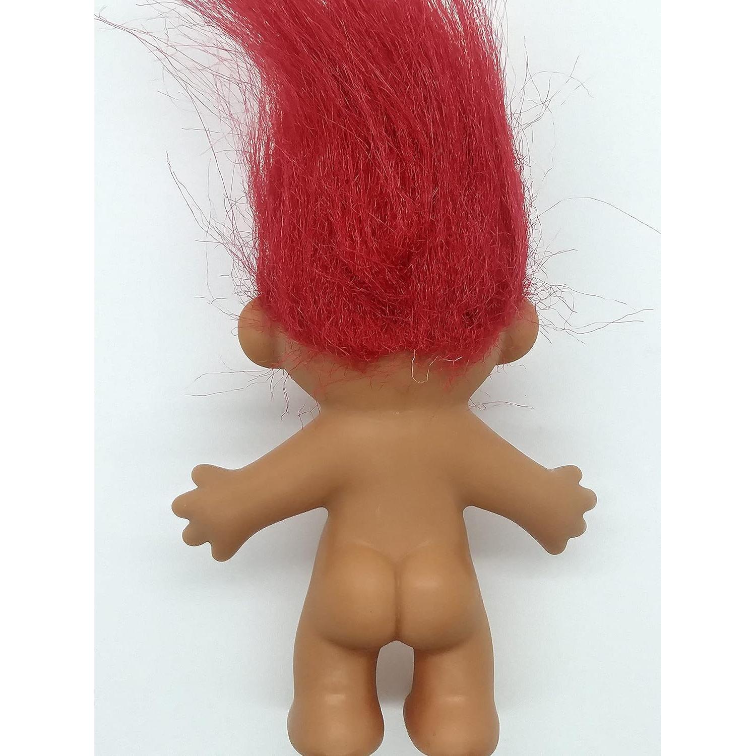Muñeca Troll Vintage Russ 12.7 cm Pelo Rojo Coleccionable