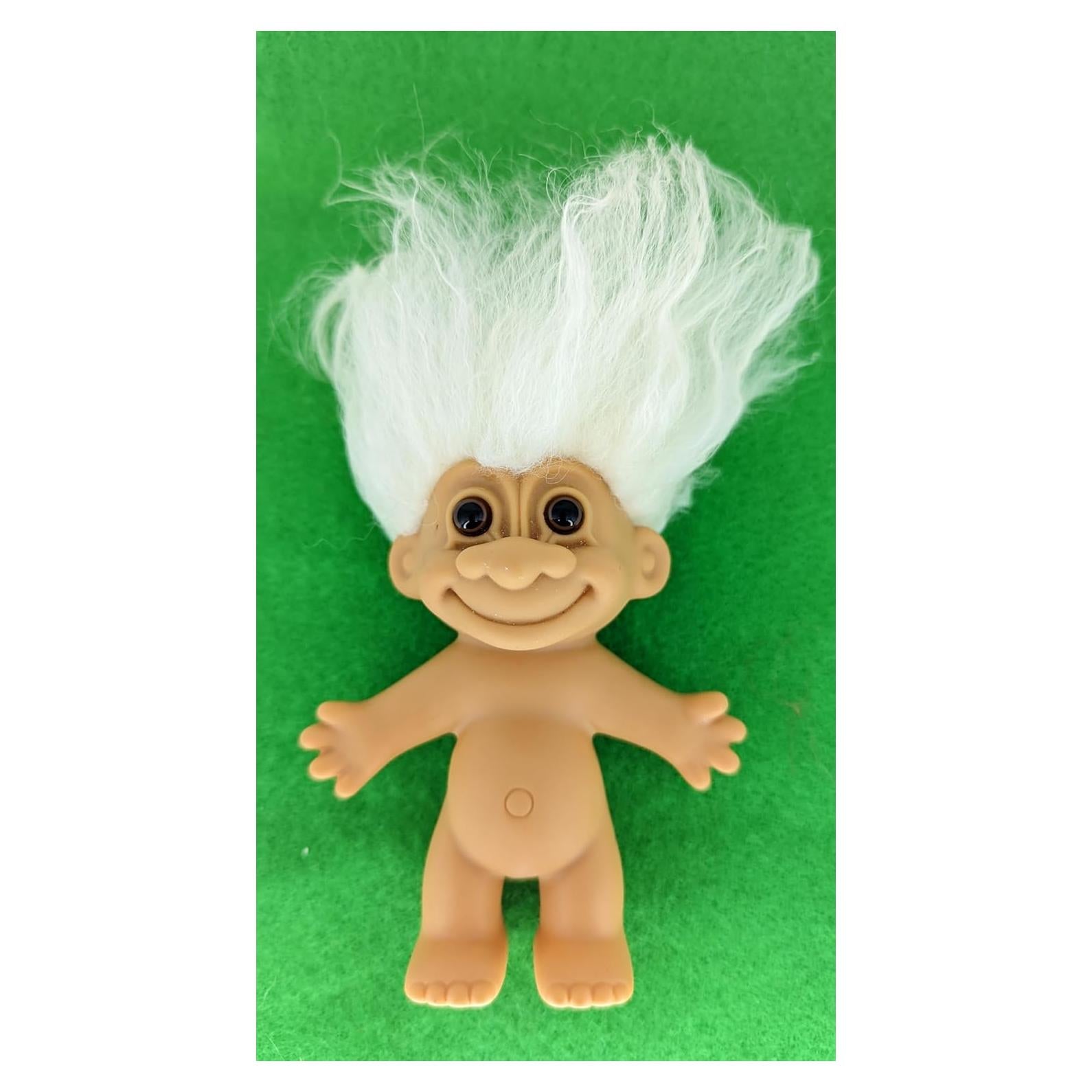 Muñeca Troll Vintage Cabello Blanco 12.7 cm OOAK Russ Berries