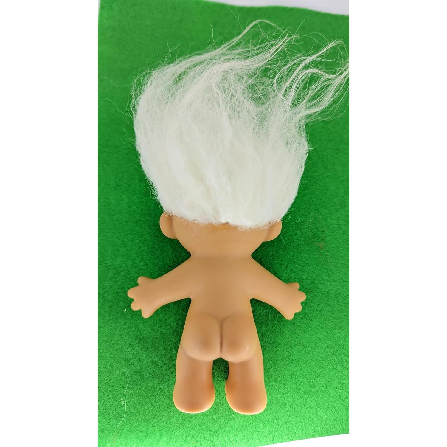 Muñeca Troll Vintage Cabello Blanco 12.7 cm OOAK Russ Berries