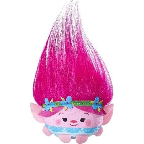 Peluche Mini Poppy DreamWorks Trolls 7cm con Cabello Colorido