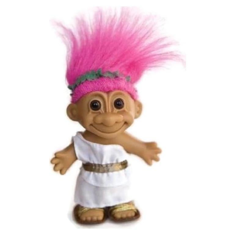 Muñeca Coleccionable Troll Russ 15 cm Pelo Rosa Afortunado