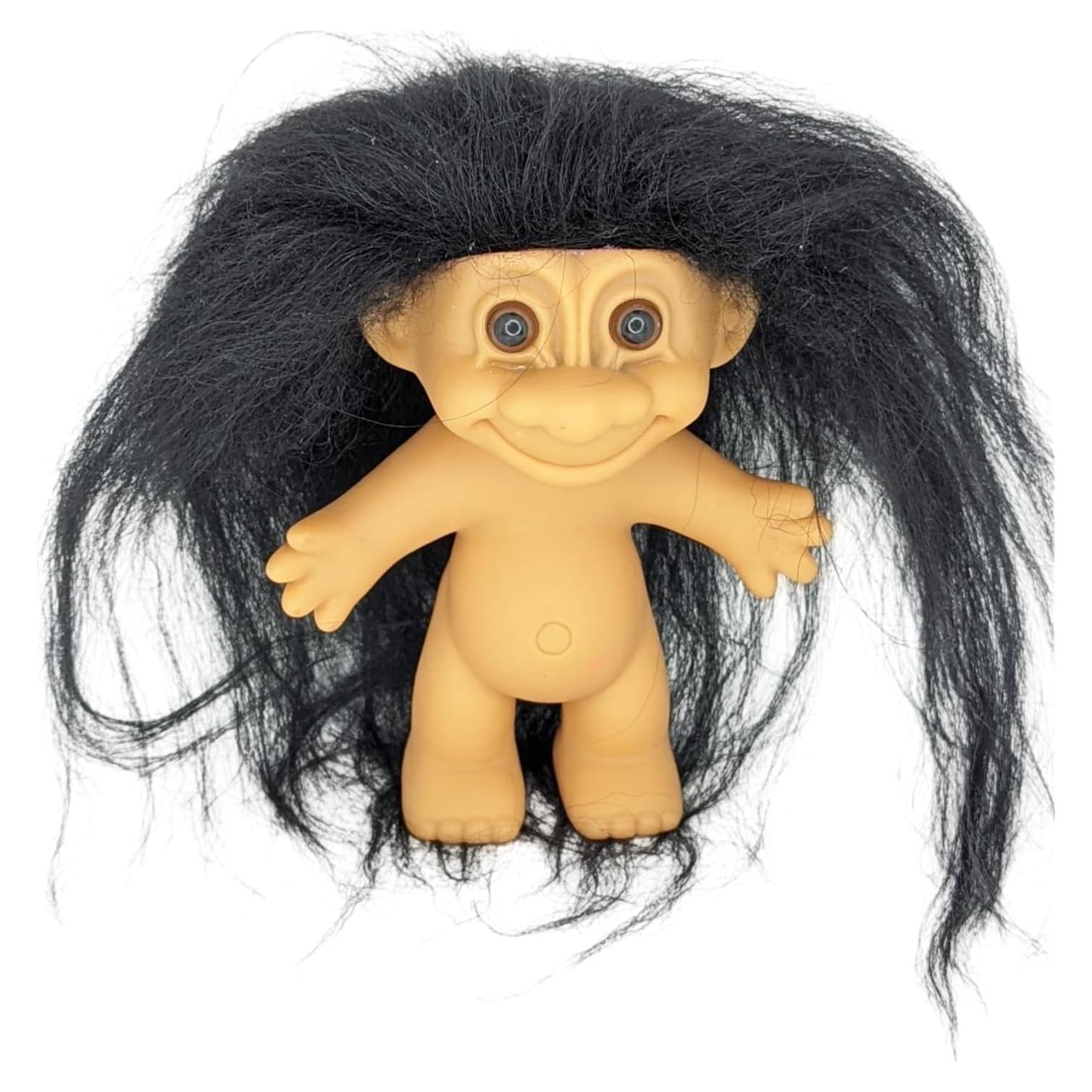 Muñeca Troll Vintage Russ Berries 12.7 cm Cabello Negro