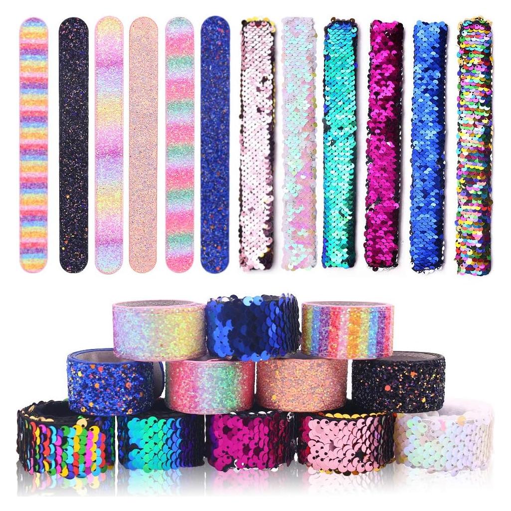 Pulseras Slap Brillantes VGoodall 12 PCS para Niños