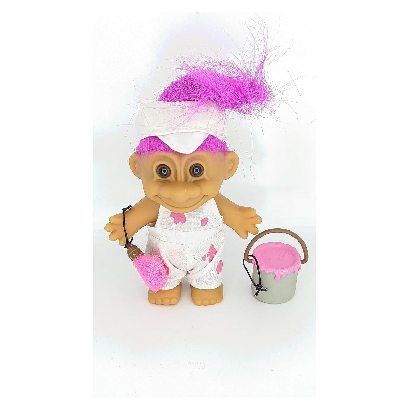 Muñeca Troll Vintage Russ Berries 12.7 cm Pelo Rosa Morado