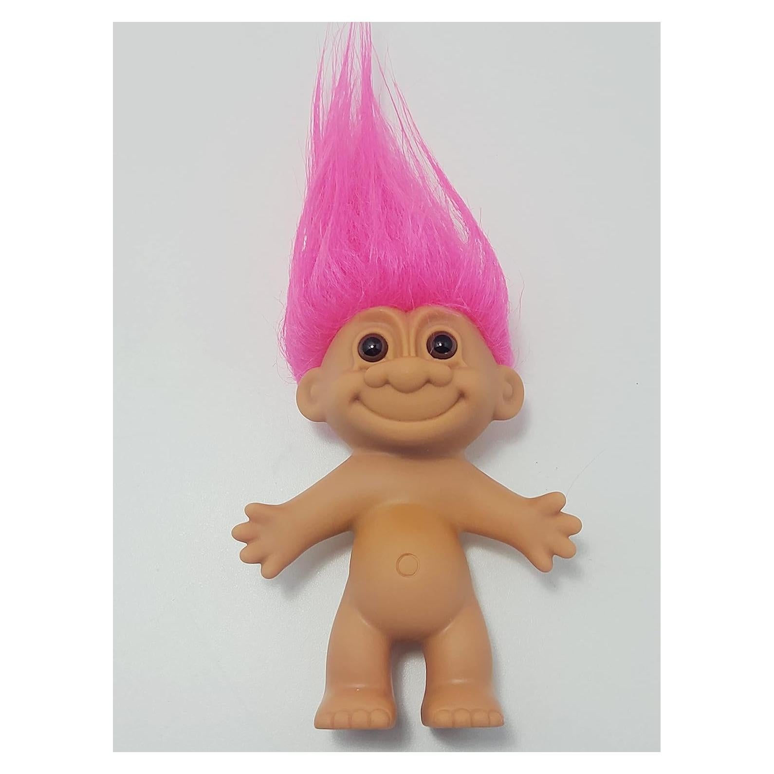Muñeca Troll Vintage Russ Pelo Rosa Coleccionable