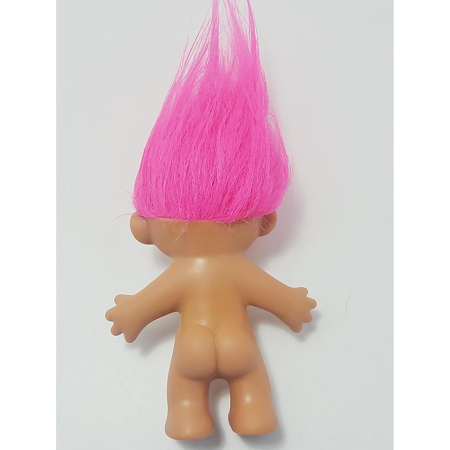 Muñeca Troll Vintage Russ Pelo Rosa Coleccionable