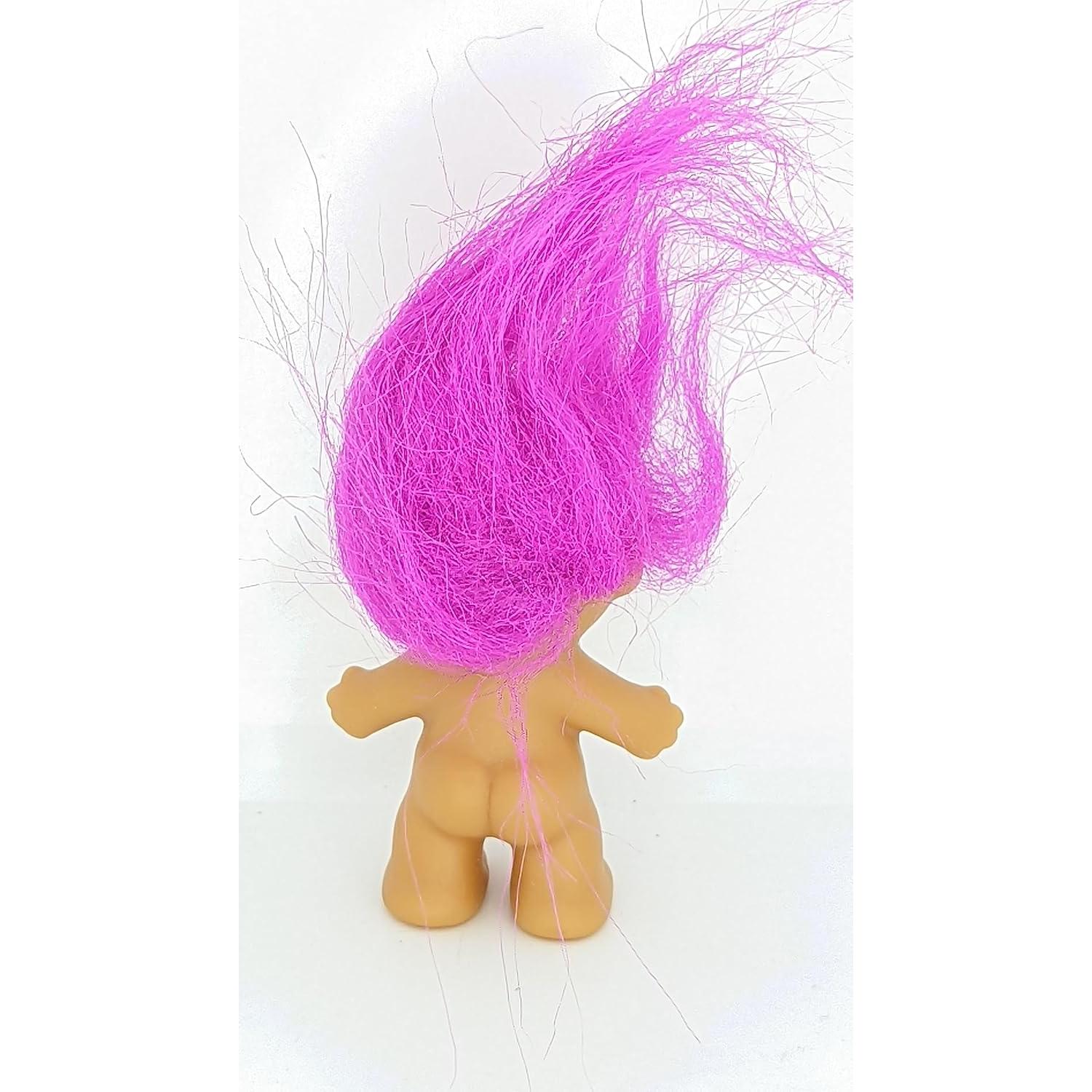 Muñeca Troll Retro Vintage 12.7 cm Pelo Rosa Morado