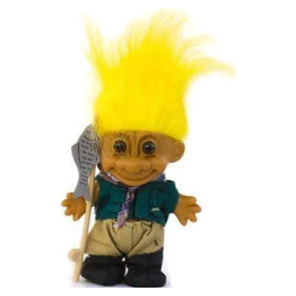 Muñeco Troll Pescador Russ Berrie 15 cm Cabello Amarillo