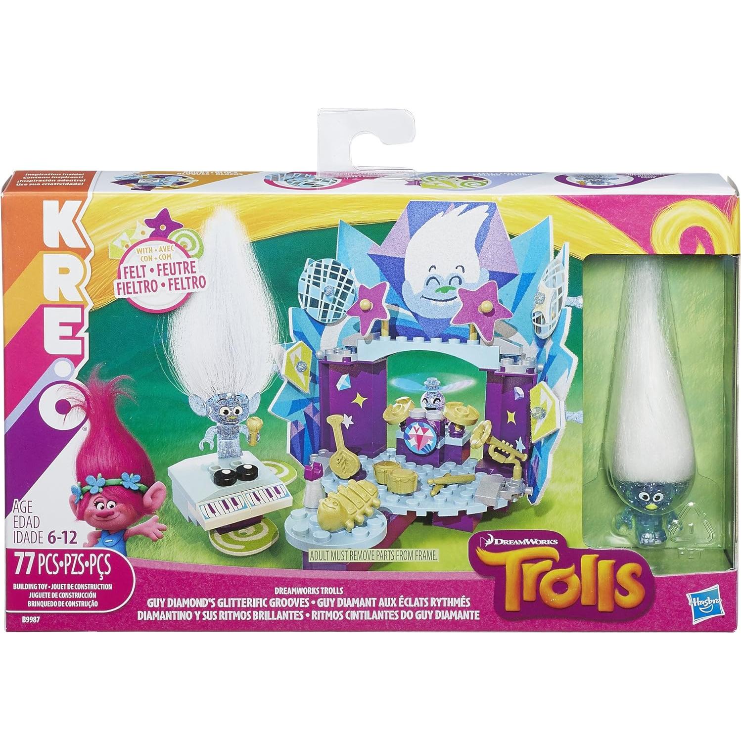 Set de Construcción KRE-O Trolls Hasbro Guy Diamond 77 Piezas