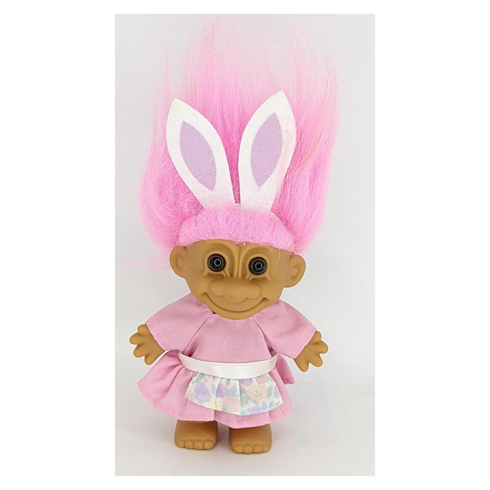 Muñeca Troll Russ Conejo de Pascua Cabello Rosa 12.7 cm