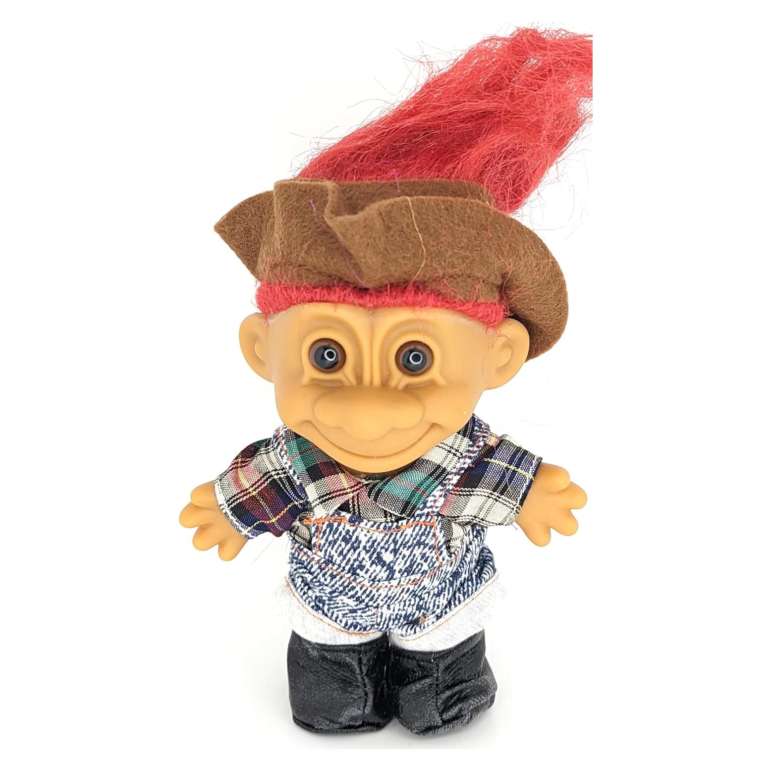 Muñeco Troll Ruso Dnsy Vintage Granjero Pelo Rojo 12.7 cm