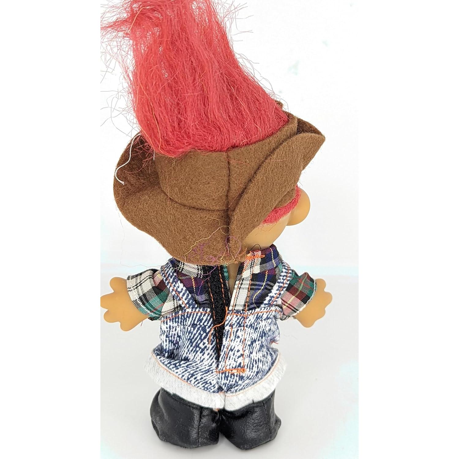 Muñeco Troll Ruso Dnsy Vintage Granjero Pelo Rojo 12.7 cm