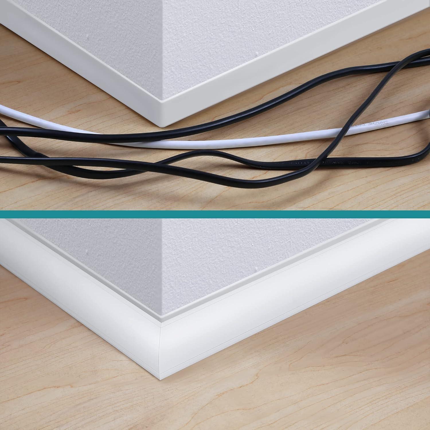 Cubierta de Cable de Esquina ZhiYo 215.9x43.18cm Blanca