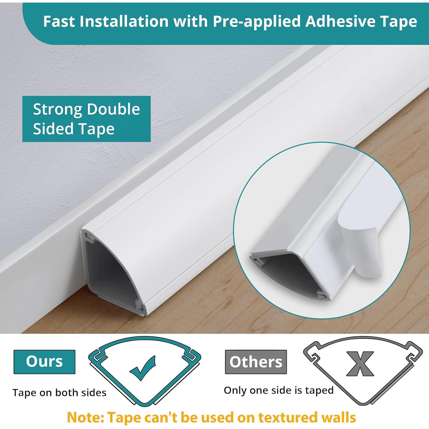 Cubierta de Cable de Esquina ZhiYo 215.9x43.18cm Blanca