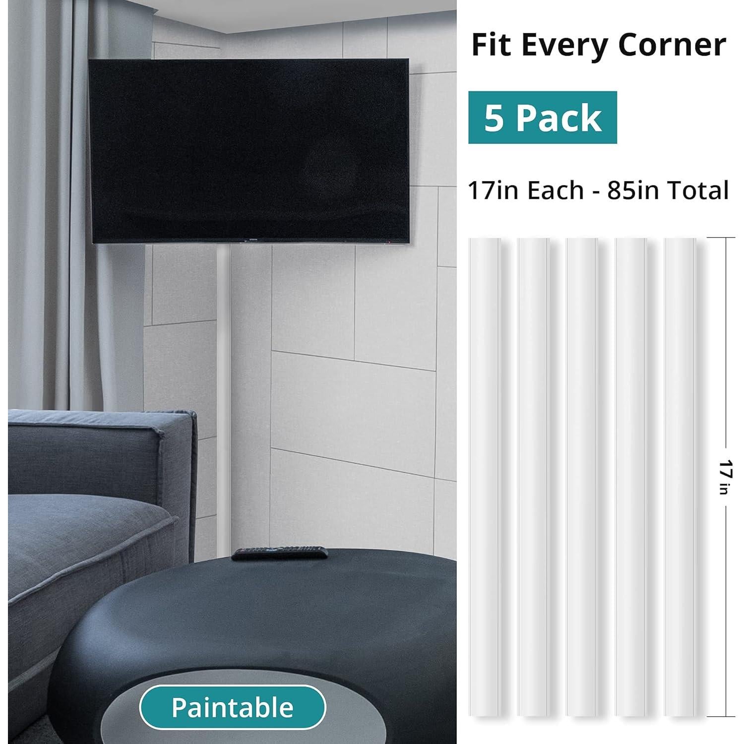 Cubierta de Cable de Esquina ZhiYo 215.9x43.18cm Blanca