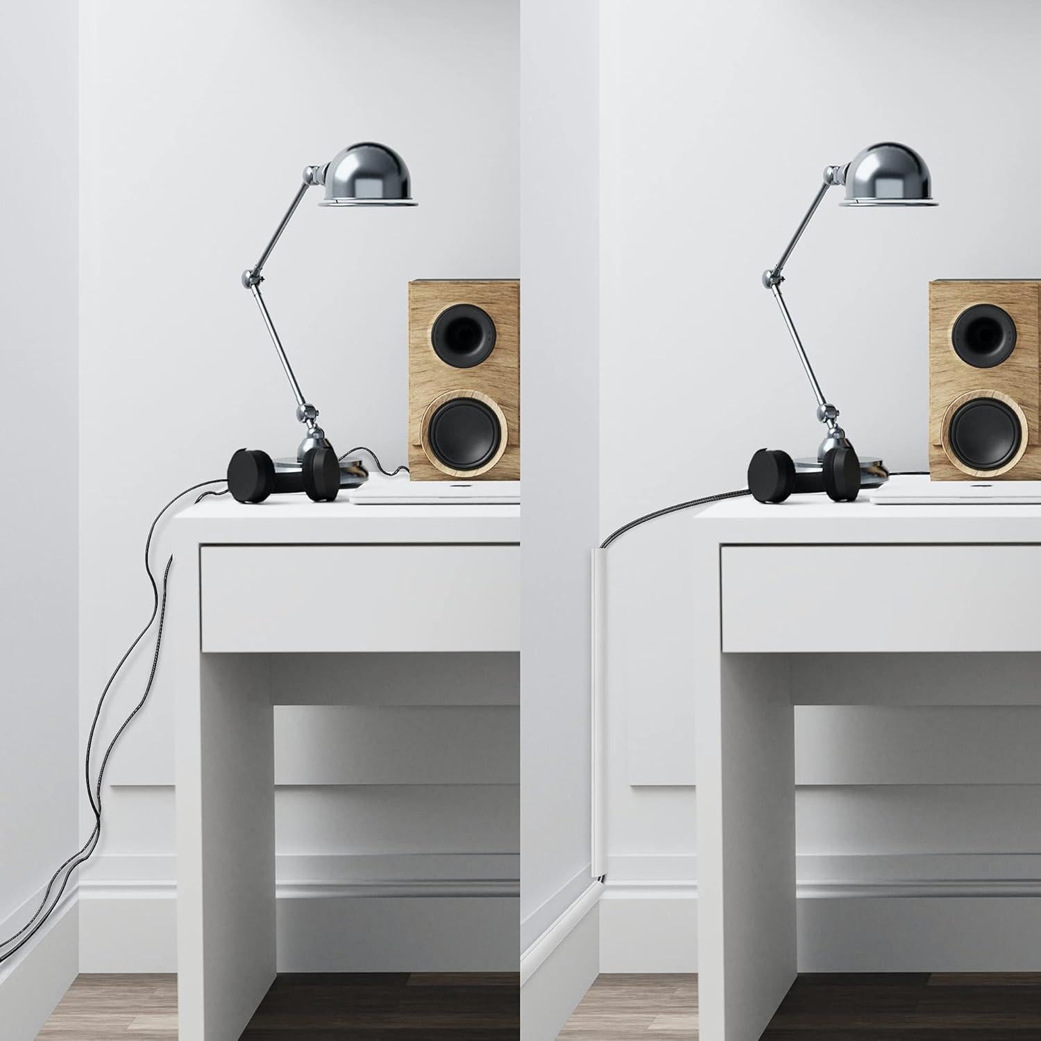 Cubierta de Cable de Esquina ZhiYo 215.9x43.18cm Blanca